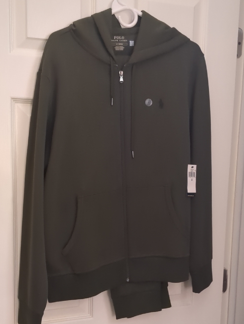 Polo by Ralph Lauren Olive Green Full-Zip Hooded ⚠️Sweater M Pants XL